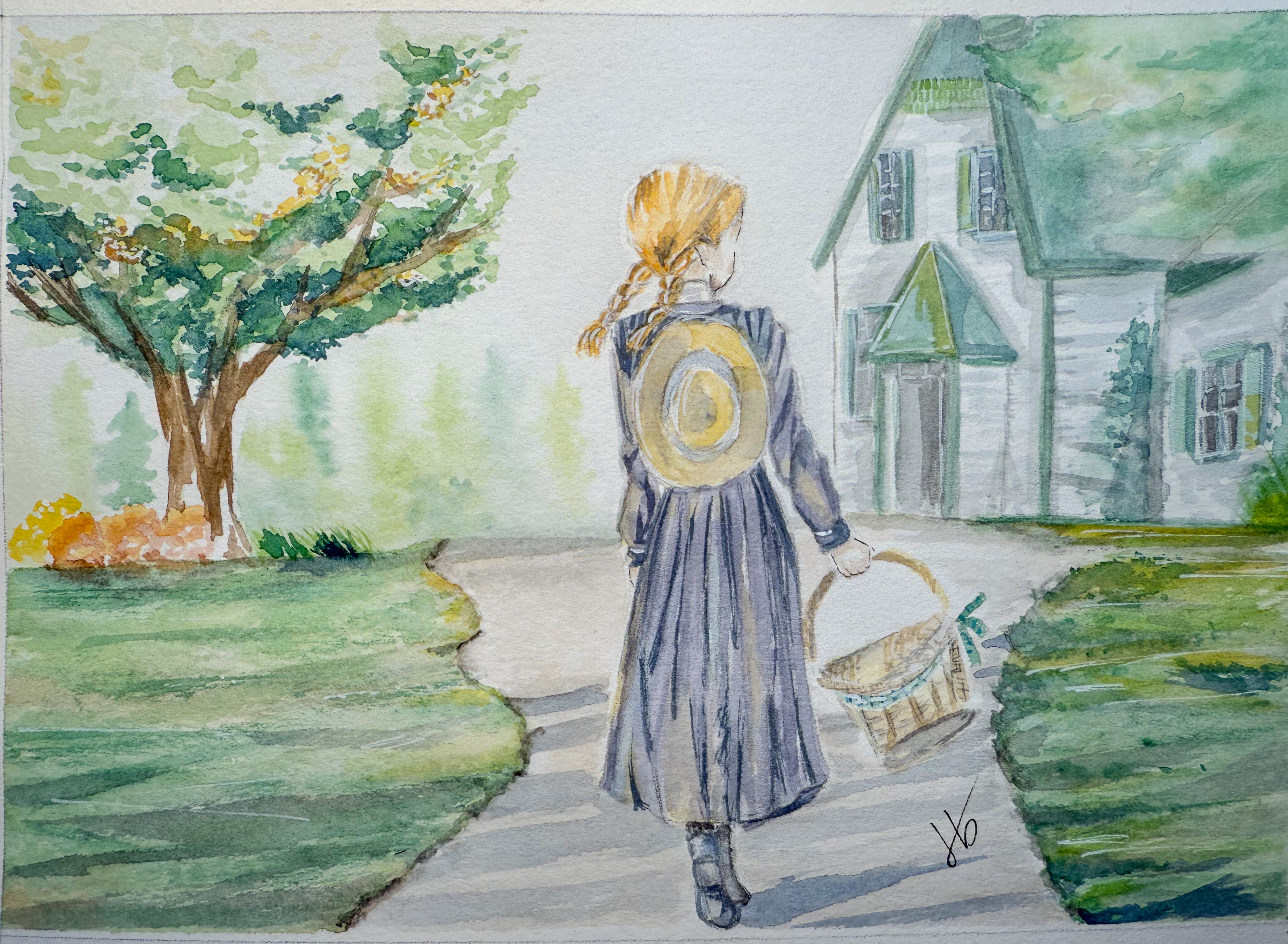 Anne of Green Gables inspired watercolour